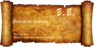 Baráta Barna névjegykártya